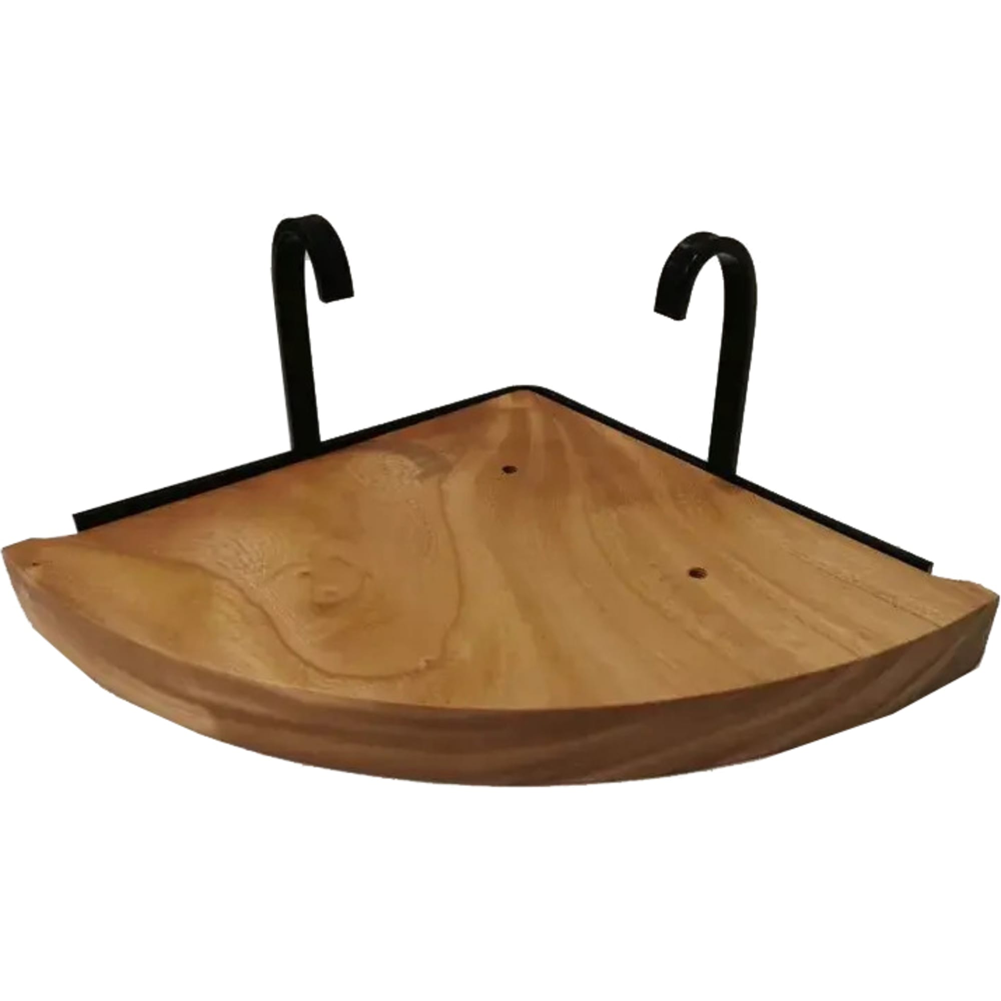 82255788 Полка угловая из массива карагача 20 см с крючками Santreyd 