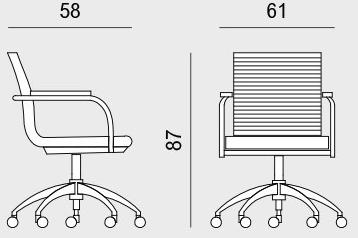Viganò Офисное кресло из ткани с подлокотниками на колесиках Queen mesh sun-id-1483814 - Вид №3