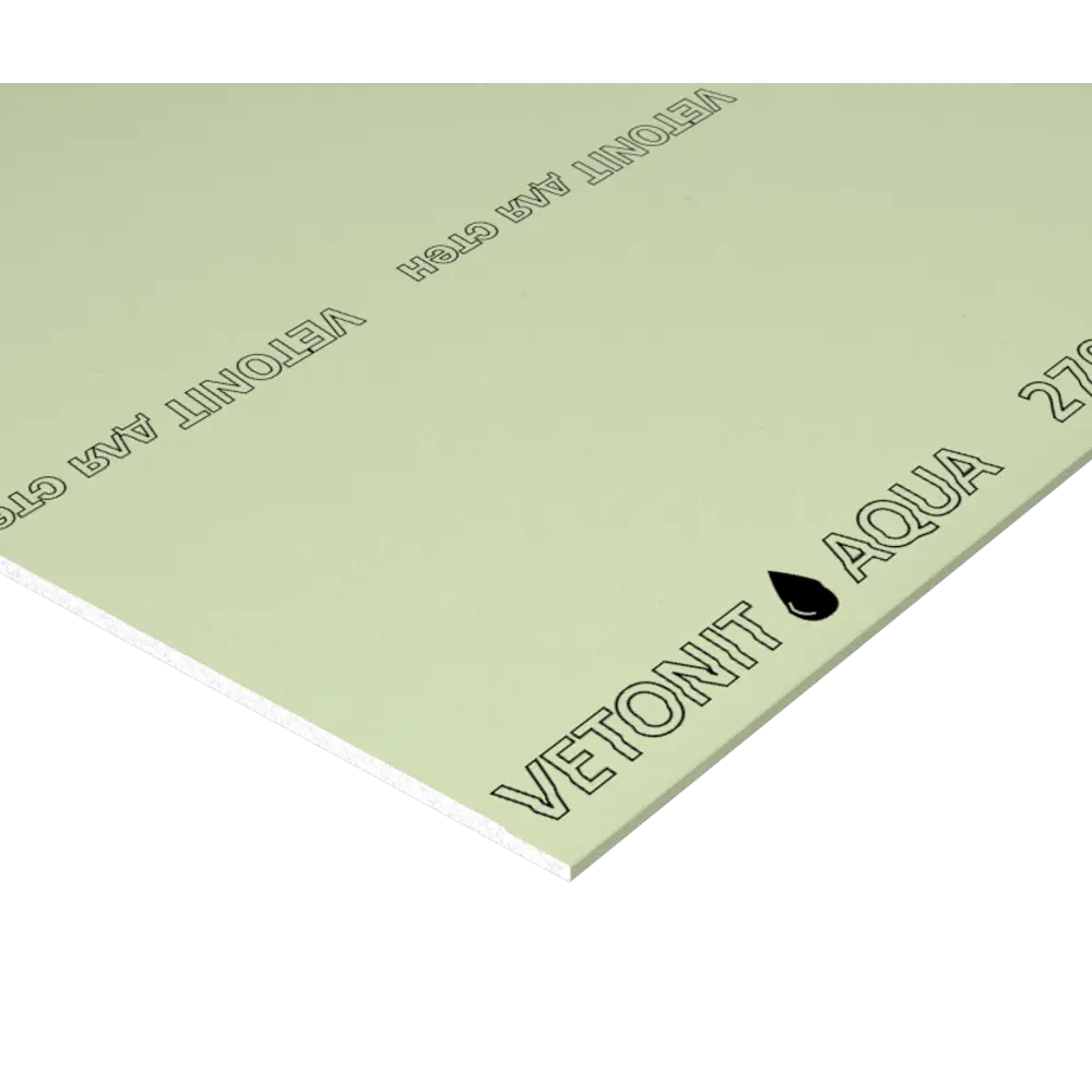 Гипсокартон влагостойкий 12.5 мм Vetonit Аква Оптима 2500x1200 мм 3 м² STLM-2144034