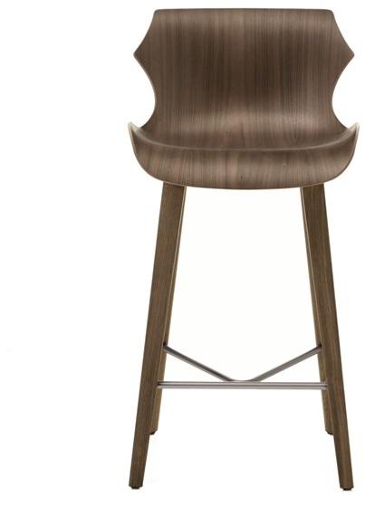 BassamFellows Табурет деревянный со спинкой Petal Cb-292 - Вид №1