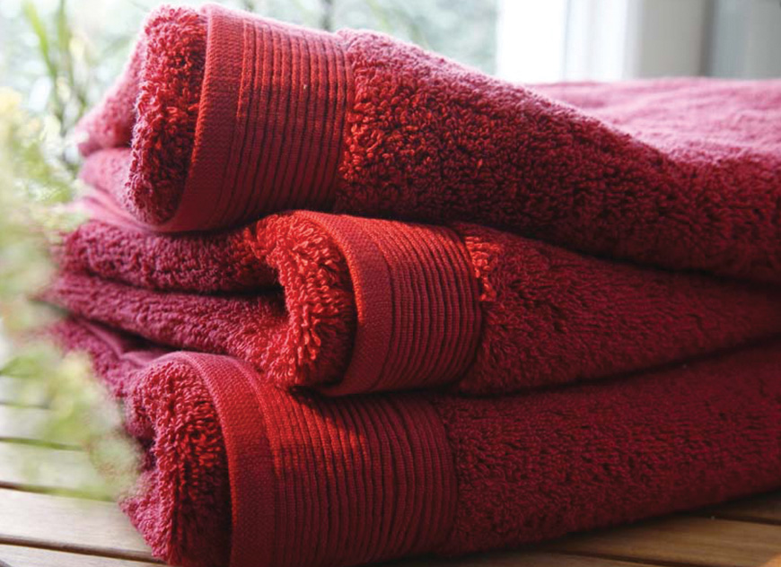 TOW_UNI_PI_70 Полотенце 70/140 piment красный хлопок 600гр/м2 Blanc des Vosges Santreyd 