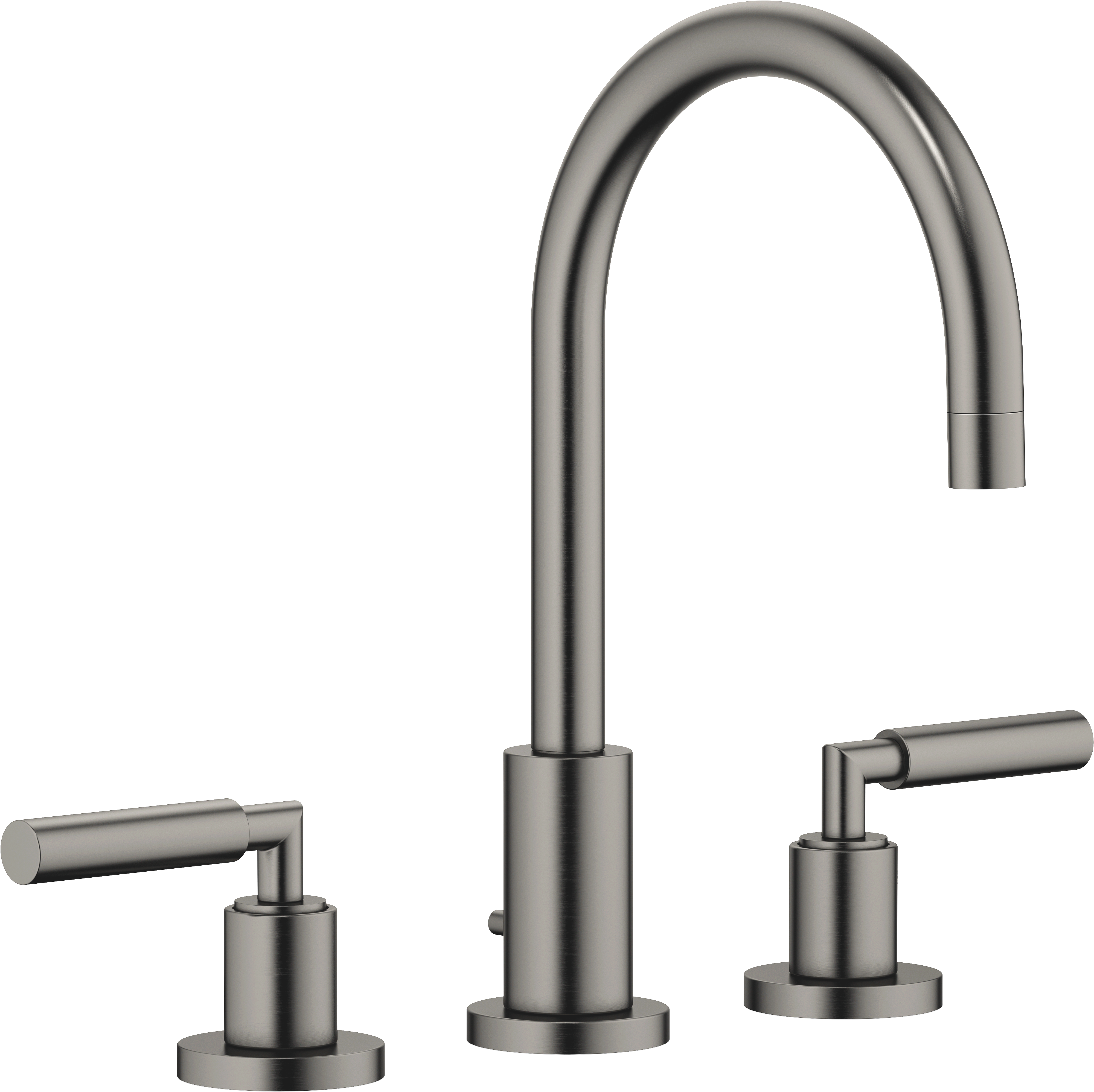 ТАРА Смеситель для раковины на три отверстия со сливным клапаном - Матовая темная платина 20713882-99