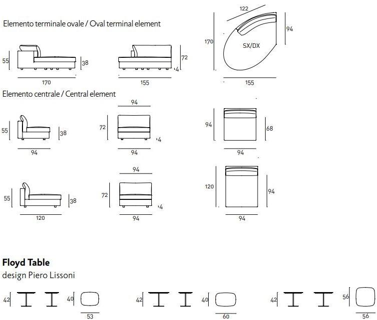 Living Divani Диван из ткани с шезлонгом Floyd sun-id-1361676 - Вид №5