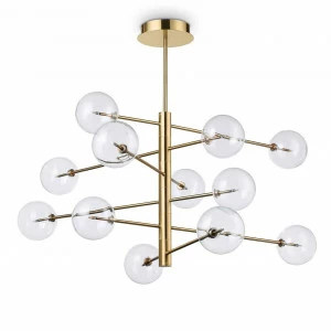 Подвесная люстра Ideal Lux Equinoxe SP12 Ottone Antico IDEAL LUX ДИЗАЙНЕРСКИЕ, EQUINOXE 313399 Латунь