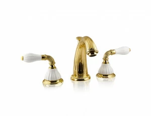 233501.0000.62 Раковина на три отверстия с фарфором Сатин никель