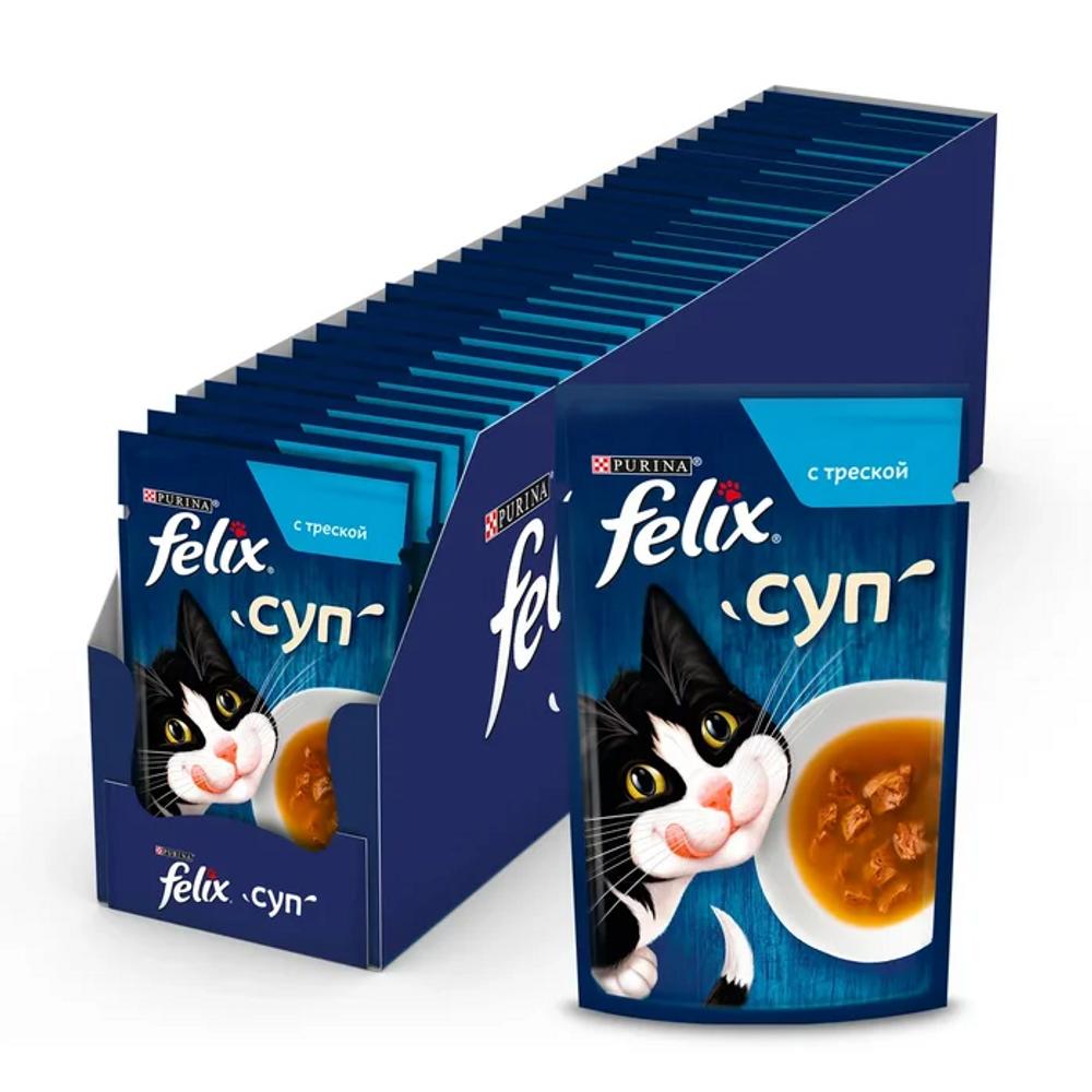 ПР0048795*30 Корм для кошек Суп с треской, пауч 48г (упаковка - 30 шт) FELIX 