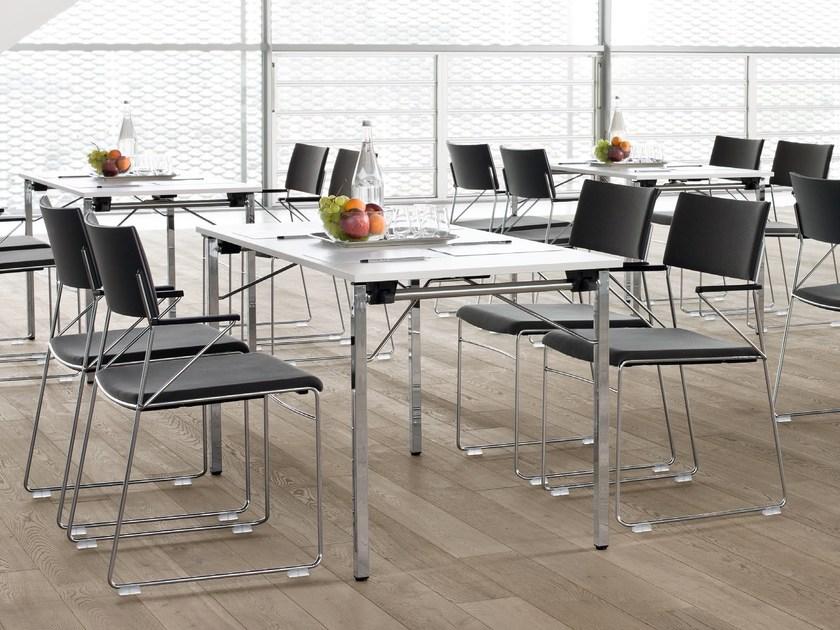 Wiesner-Hager Штабелируемый конференц-стул с салазками и подлокотниками Outline 6877 - Вид №1