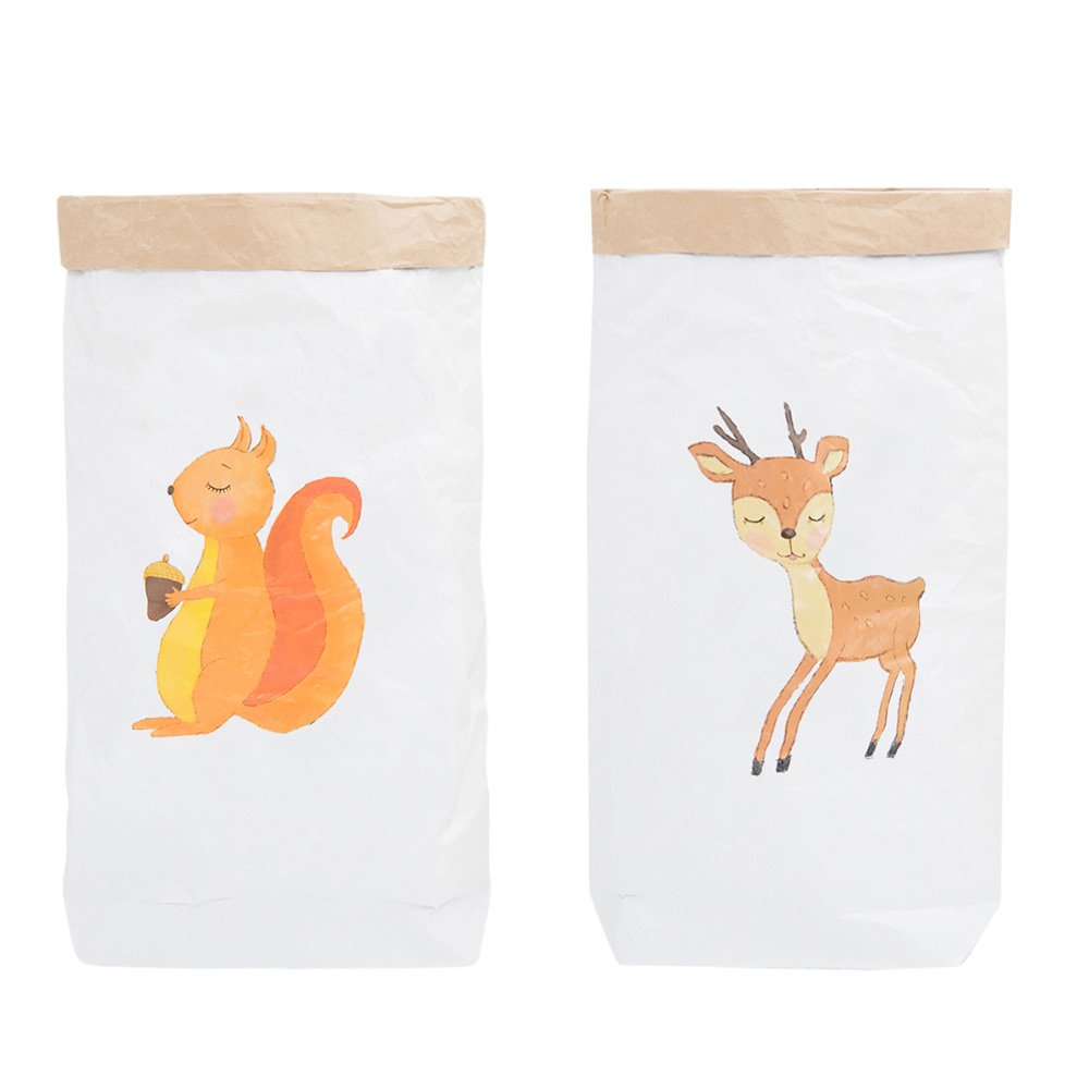 Эко-мешок для игрушек "Олененок" из крафт бумаги VAMVIGVAM  282001 Белый;бежевый Santreyd  - Вид №1