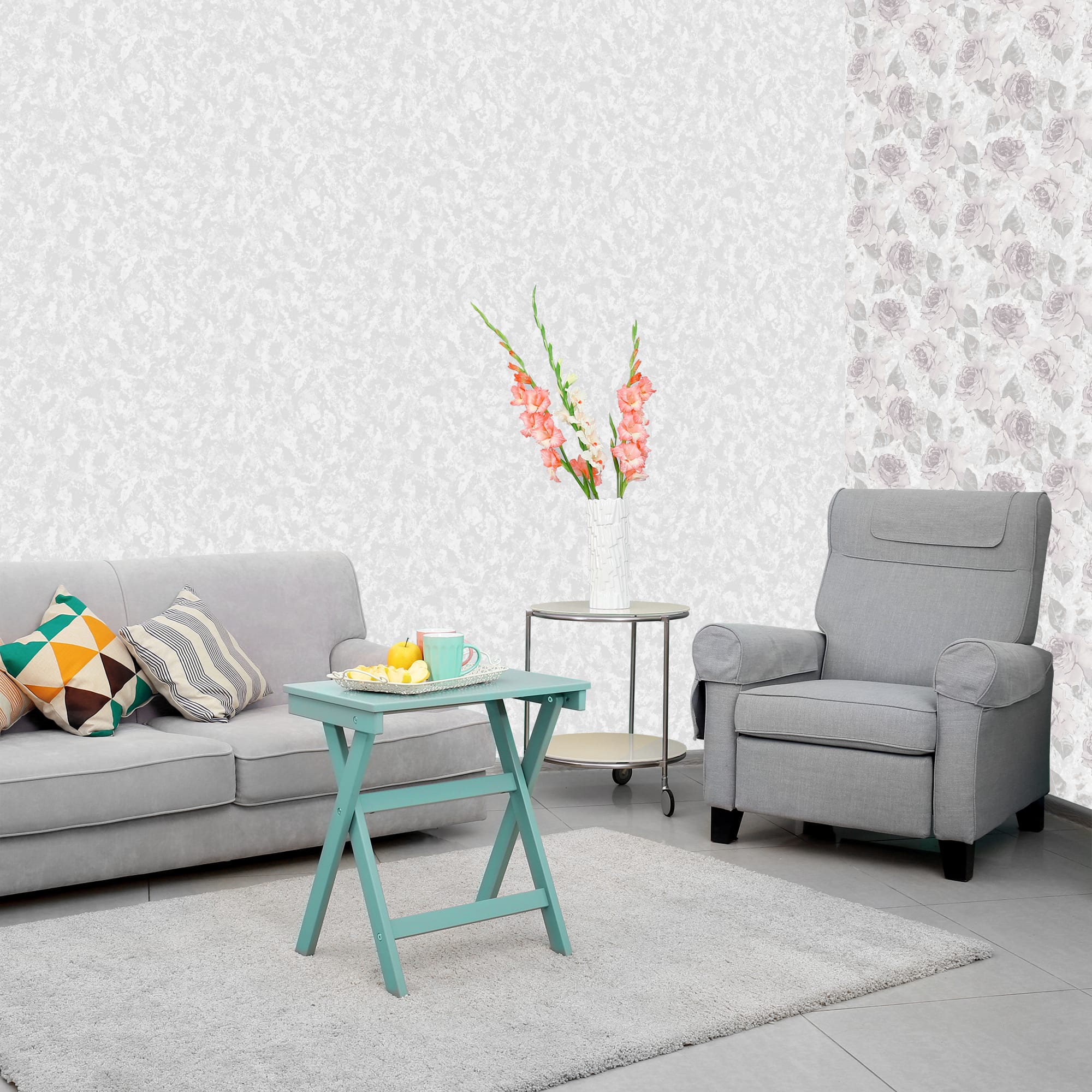 82134643 Обои флизелиновые серые 0.53 м 70106-140 Розы Santreyd  - Вид №3