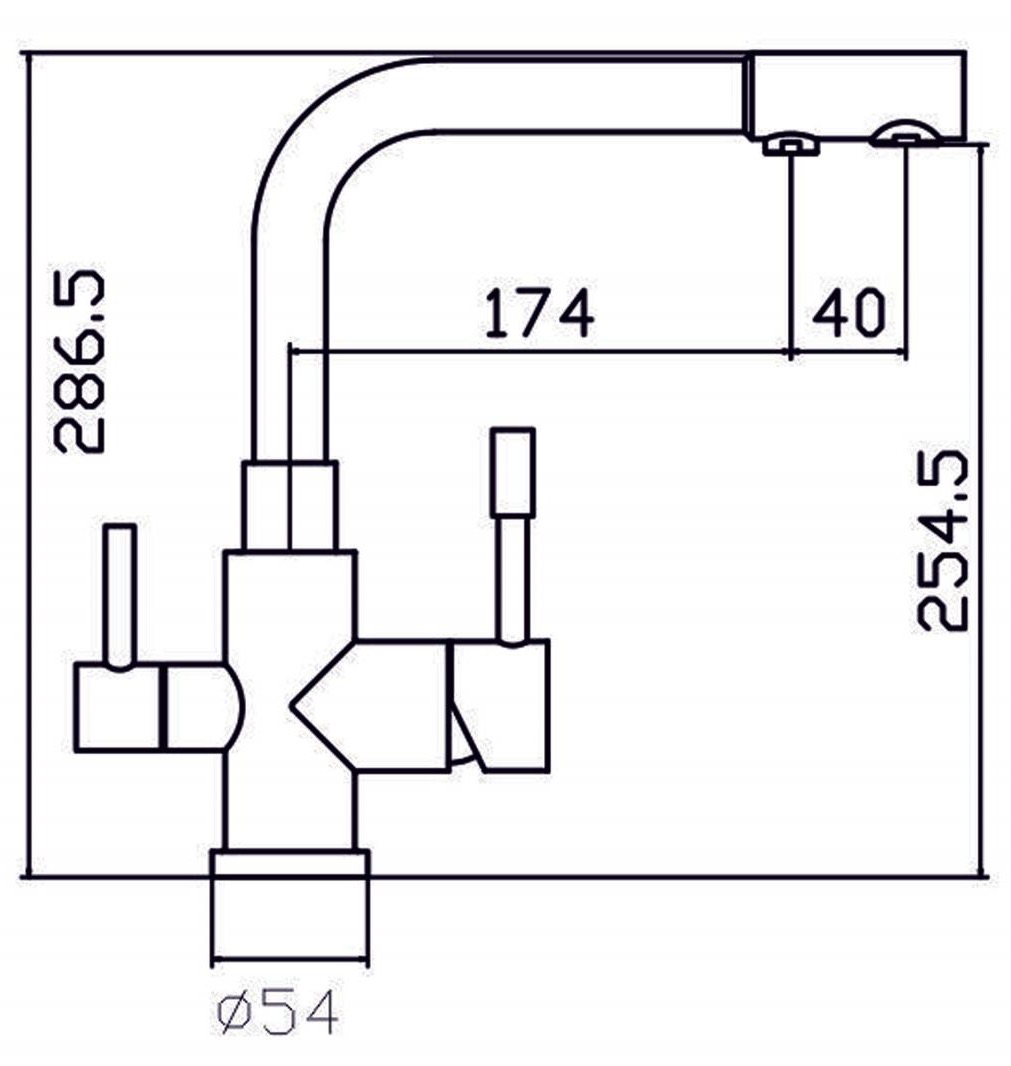 Смеситель ZorG Inox Aer SZR-1339 M для кухонной мойки, сталь - Вид №1