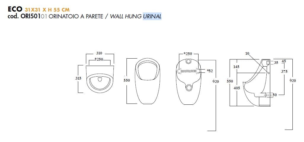 Керамический подвесной писсуар Olympia Ceramica Urinal ARCH-00109987 - Вид №2