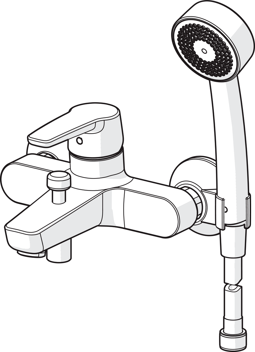 Oras 3951Y Смеситель для ванны и душа с комплектом 3951Y Saga Хром  - Вид №2