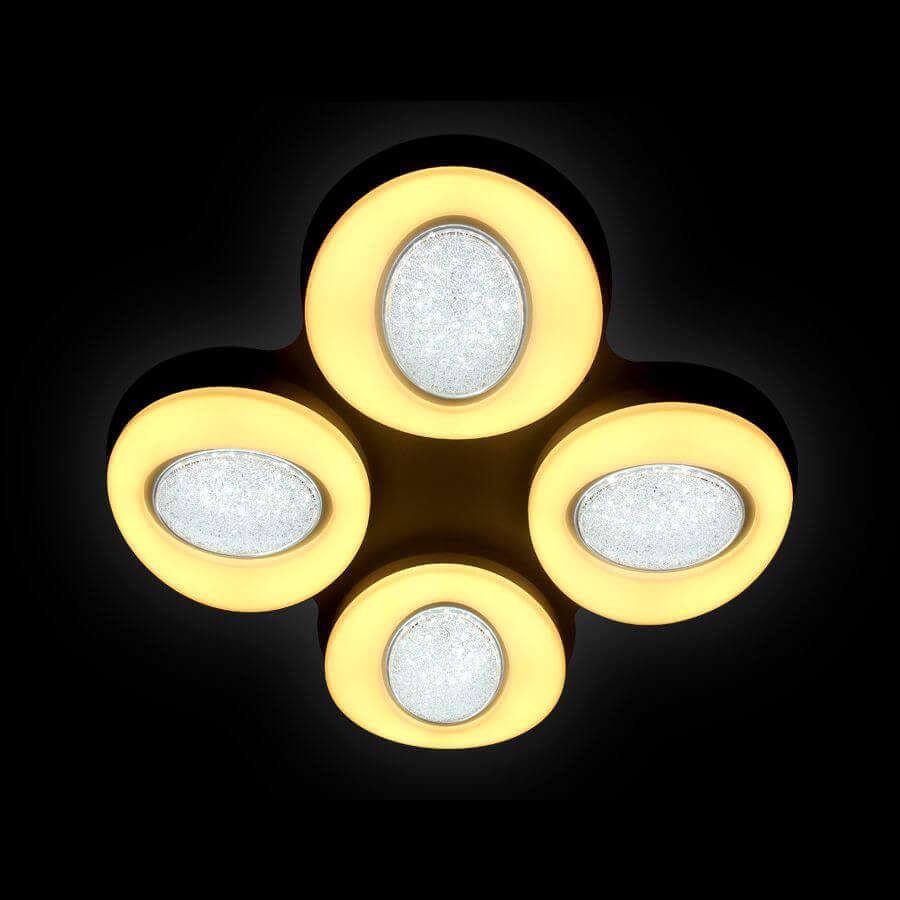 Потолочный светильник светодиодный белый Orbital Crystal Sand FS1584/4 208W D585*585 AMBRELLA LIGHT ORBITAL CRYSTAL SAND 00-3890583 Белый  - Вид №1