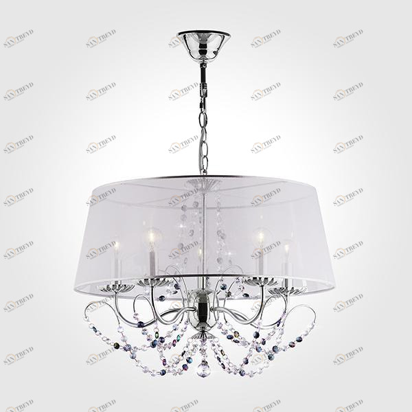 Подвесная люстра Eurosvet 10068/5 хром/прозрачный хрусталь Strotskis EUROSVET ДИЗАЙНЕРСКИЕ 186761 Серебро 