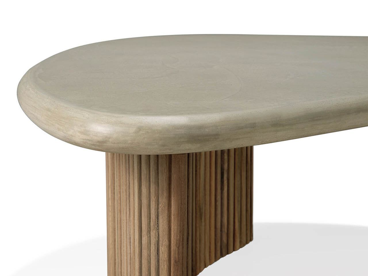 Низкий садовый стол из бетона и тика Ethnicraft Boomerang ARCH-00133323 - Вид №11