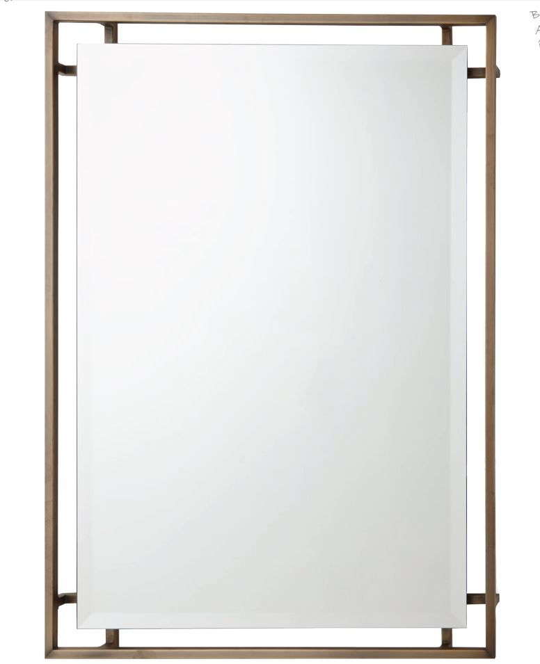 Зеркало прямоугольное настенное латунь Hurricane PUSHA ДИЗАЙНЕРСКИЕ 062662 Латунь  - Вид №1