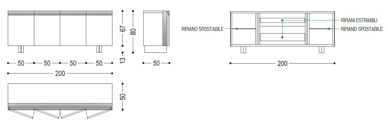 Шкаф из массива дерева и железных вставок Riva 1920 LINEAR ARCH-00023123 - Вид №9
