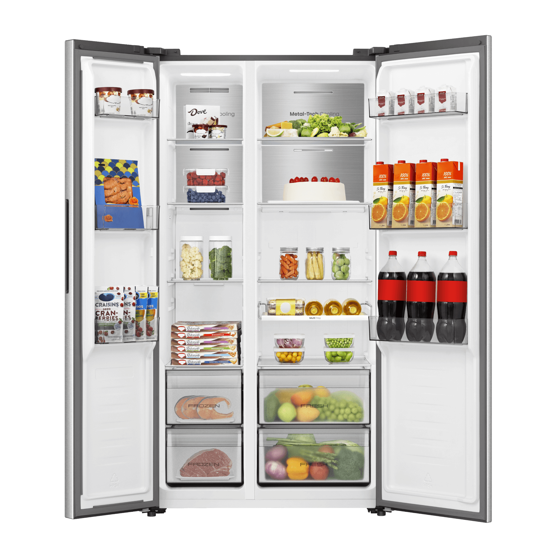 9281297 Холодильник Side by Side   Hisense RS3P538NAIE серебристый STDN-0146204 - Вид №5