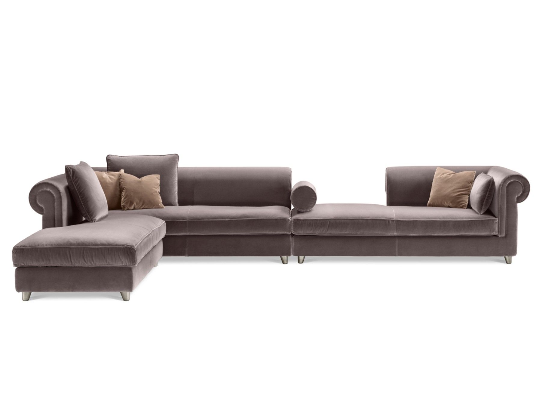 Бархатный диван с полуостровом GHIDINI1961 Портофино ARCH-00151174