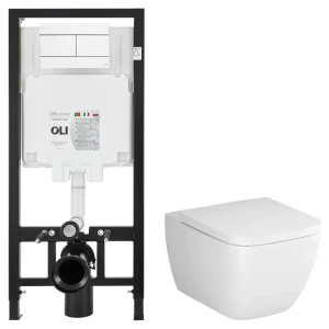 Комплект инсталляции Oli 80 Eco с безободковым унитазом AM.PM Gem 89445715 STLM-2110448