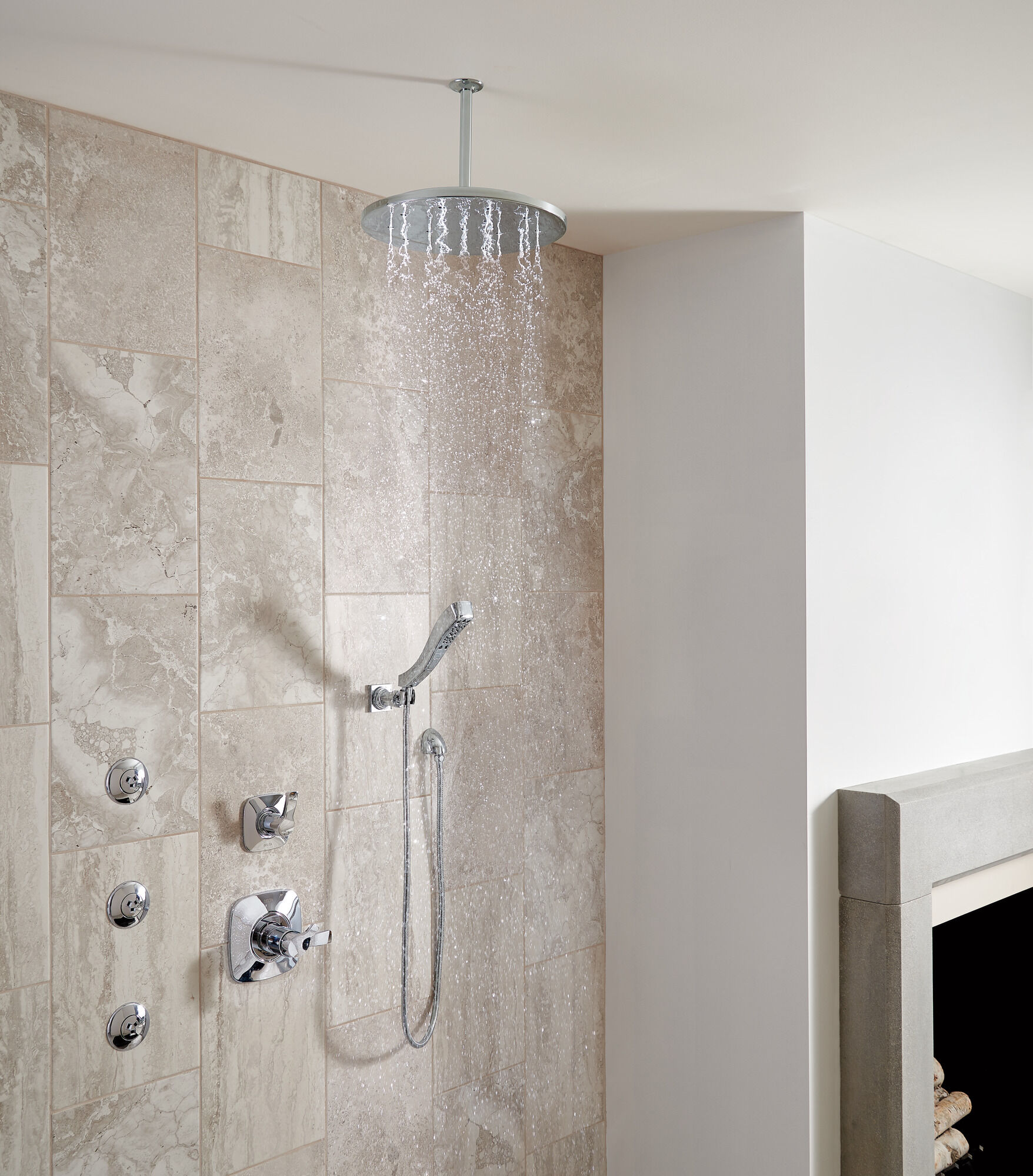 55552-SS H2Okinetic® Ручной душ с 4 настройками для настенного монтажа Delta Faucet Universal Showering Нержавеющая сталь  - Вид №2