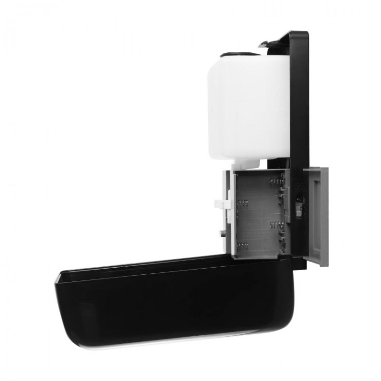 2252N black MIRTOO Сенсорный дозатор MIRTOO 2252N black спрей для антисептика с каплеуловителем антивандальный черный 1200 мл. черный  - Вид №1