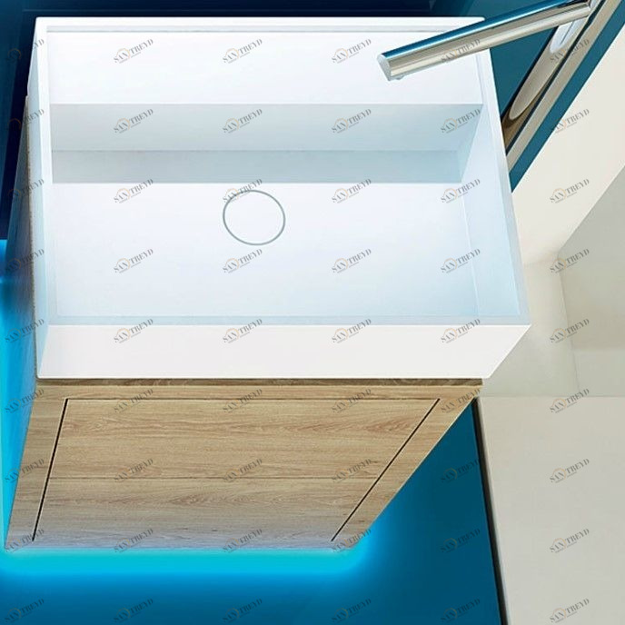 Moma Design Раковина с тумбой Wood Tower 3 BATHROOM белая/дуб натур Woodtower TWBD03SQRN