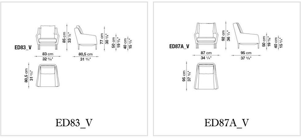 B&B Italia Кресло из ткани с подлокотниками Édouard EDOUARD sun-id-1438778 - Вид №4