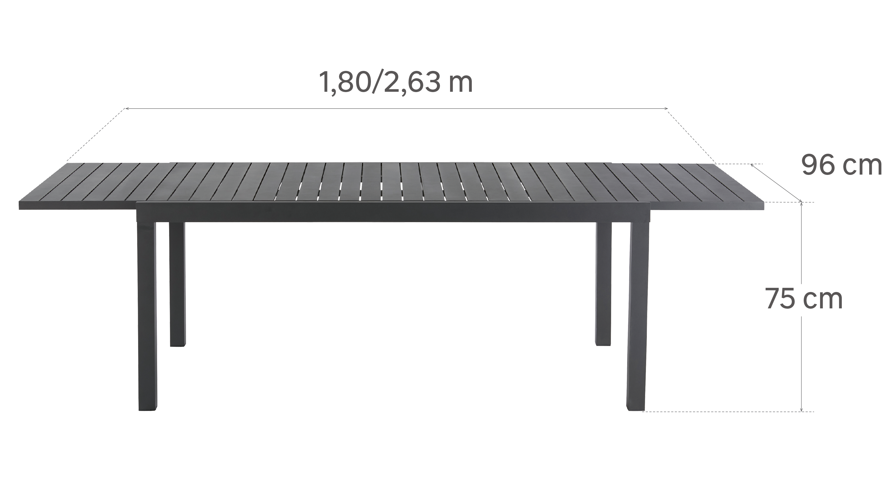 Стол раздвижной NATERIAL Lyra для сада и террасы с алюминиевой столешницей 83719639 STLM-0043748 - Вид №17