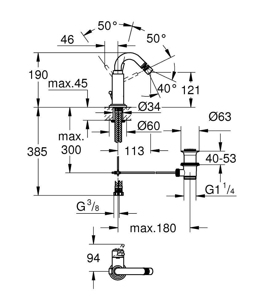 32108001 Смеситель для биде Grohe Atrio хром - Вид №1