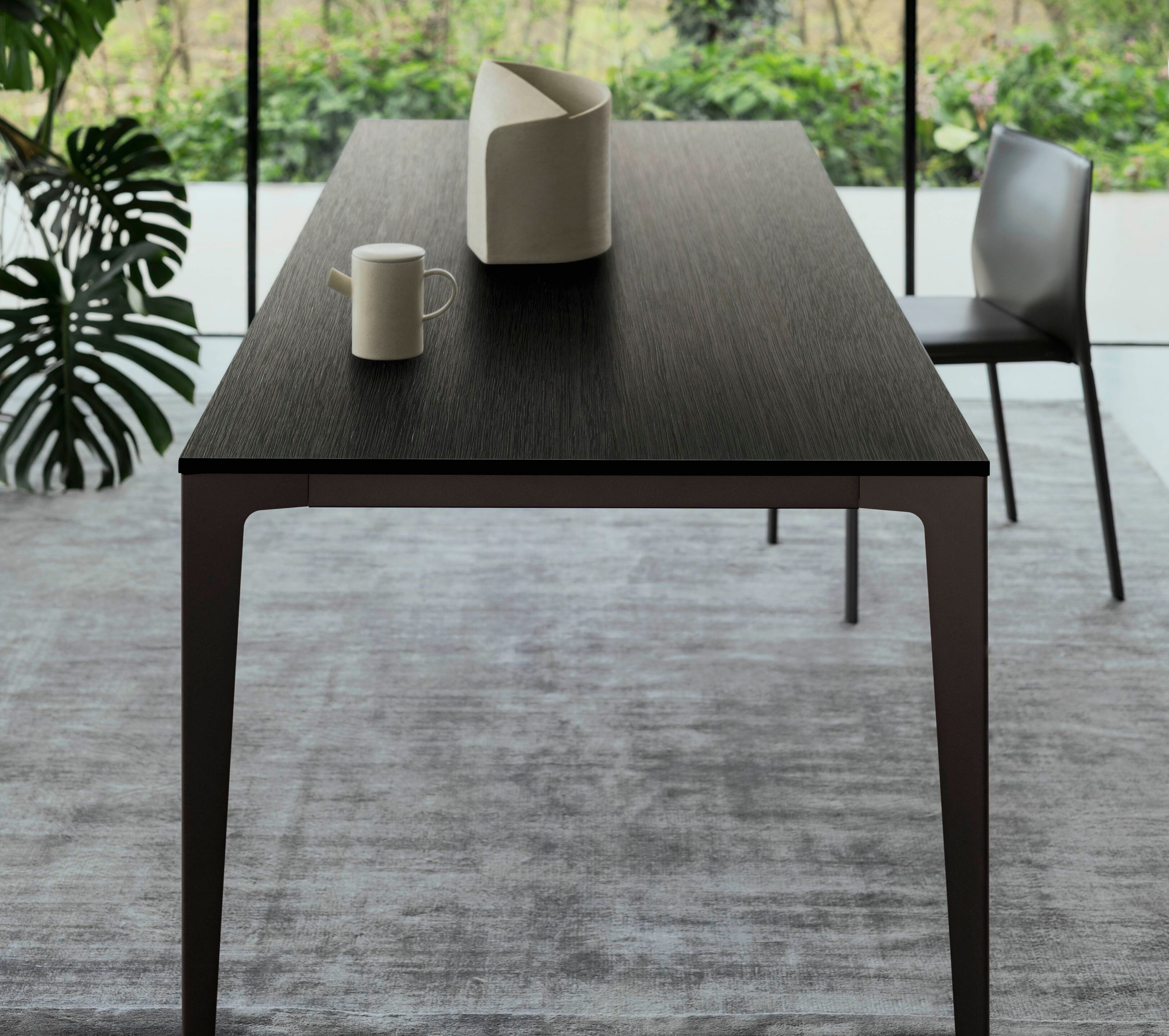 Металлический прямоугольный выдвижной стол с деревянным верхом Alf DaFrè JAG ARCH-00129974 - Вид №1