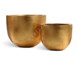 41.3319-04-027-GLD-60 Кашпо  Effectory - серия Metal - Низкая конус-чаша - Сусальное золото Цветочная коллекция