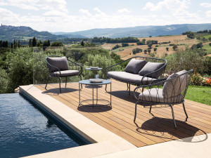 2-местный металлический и тканевый садовый диван