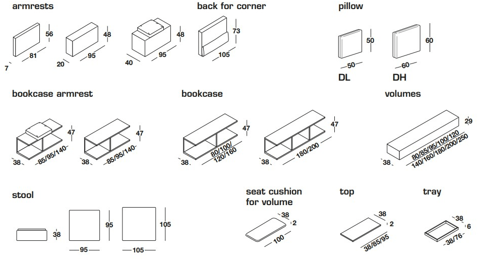 Frigerio Salotti Модульный диван из ткани с высокой спинкой Dominio sun-id-1499372 - Вид №4