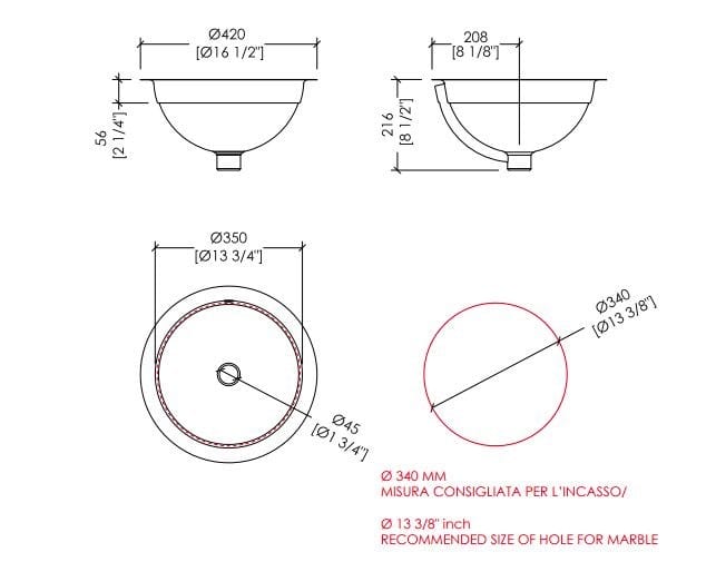 Керамическая круглая раковина для раковины Devon&Devon BABYLON ARCH-00140476 - Вид №2