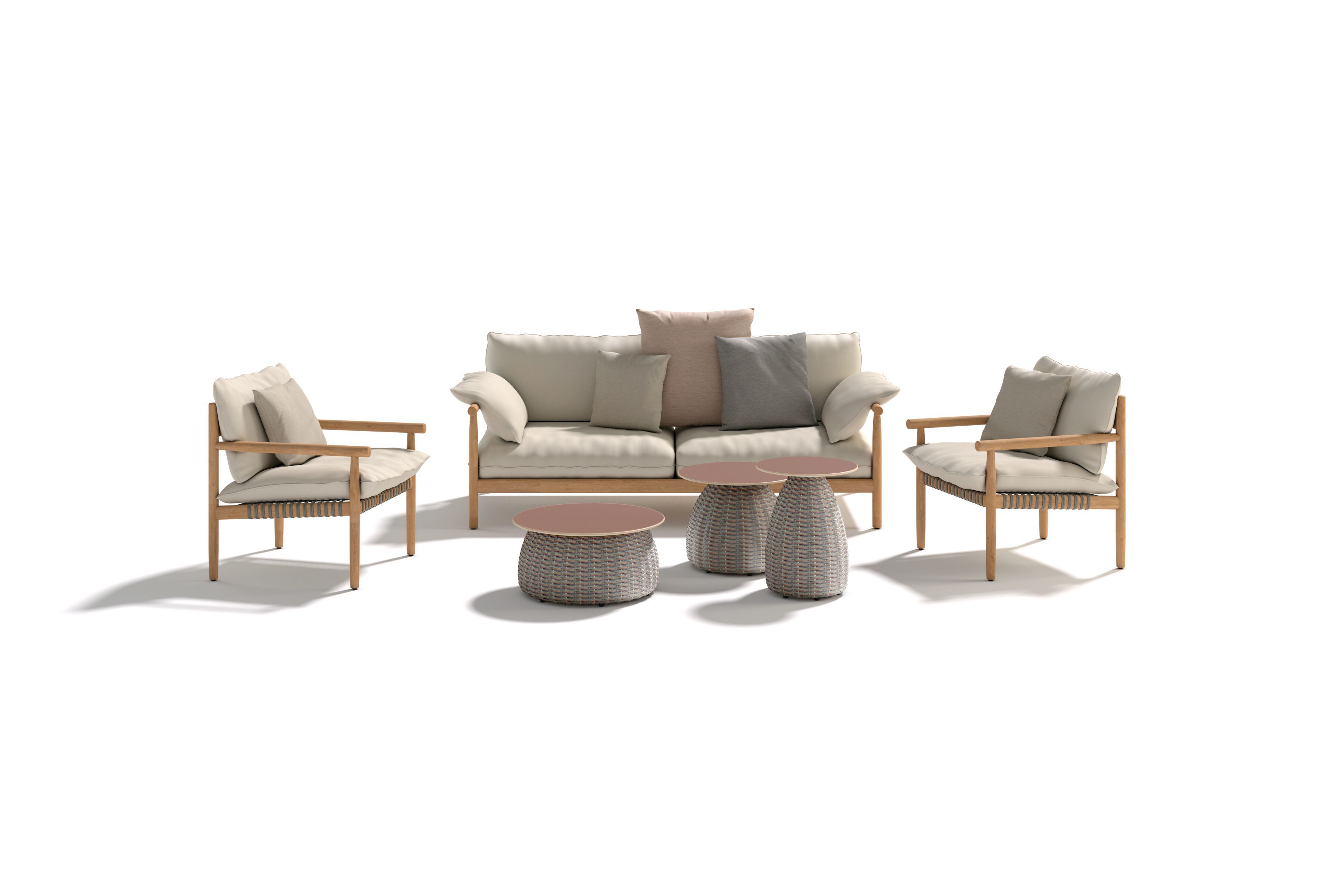 Садовое кресло из тикового дерева и ткани с подлокотниками DEDON TIBBO ARCH-00090712 - Вид №2