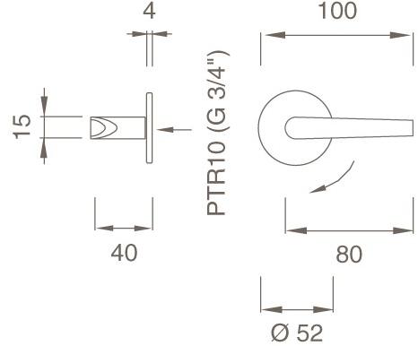 Ceadesign Настенный кран для холодной воды Flag Flg 36 - Вид №1