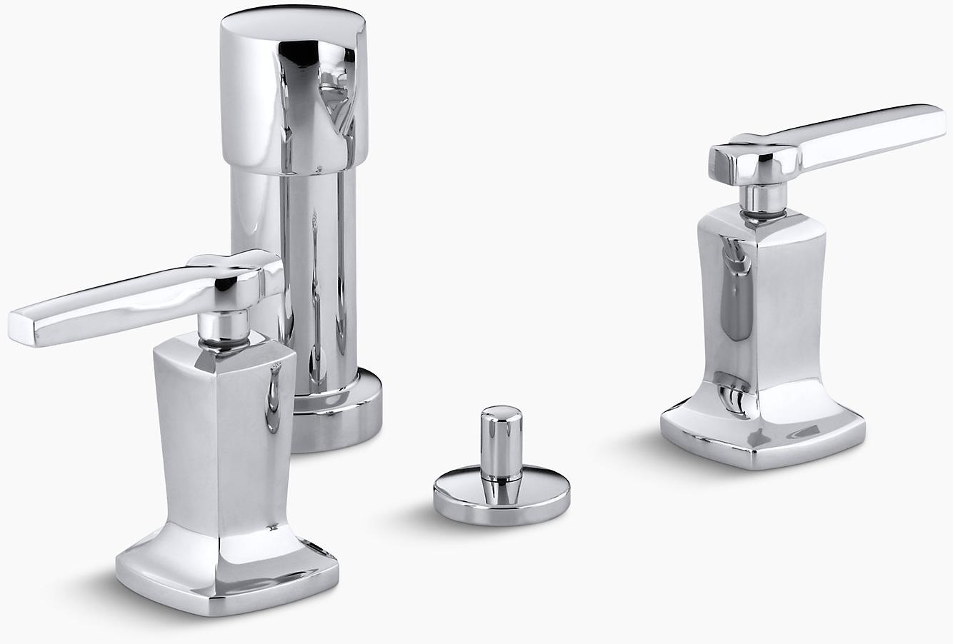 KOHLER Margaux Вертикальный смеситель для биде с рычажными ручками K-16238-4-BV  - Вид №1