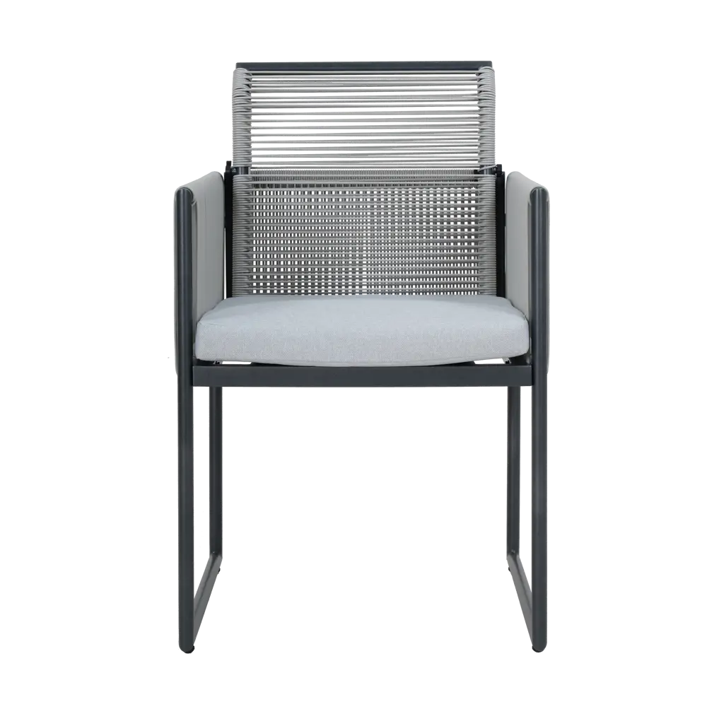 Набор садовой мебели для обеда BEGINIA Compass Сталь Стол, кресло 4 шт Серый / серебристый STLM-2192824 - Вид №5