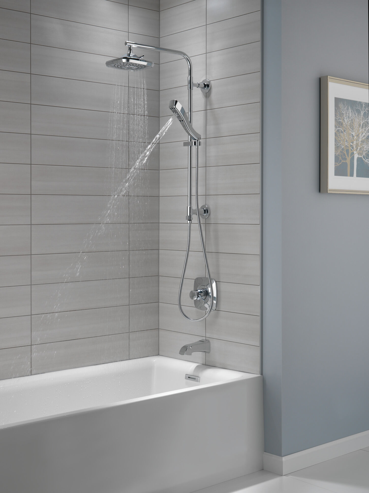 52690 H2Okinetic® 3-х позиционная душевая лейка Raincan Delta Faucet Universal Showering Хром  - Вид №11