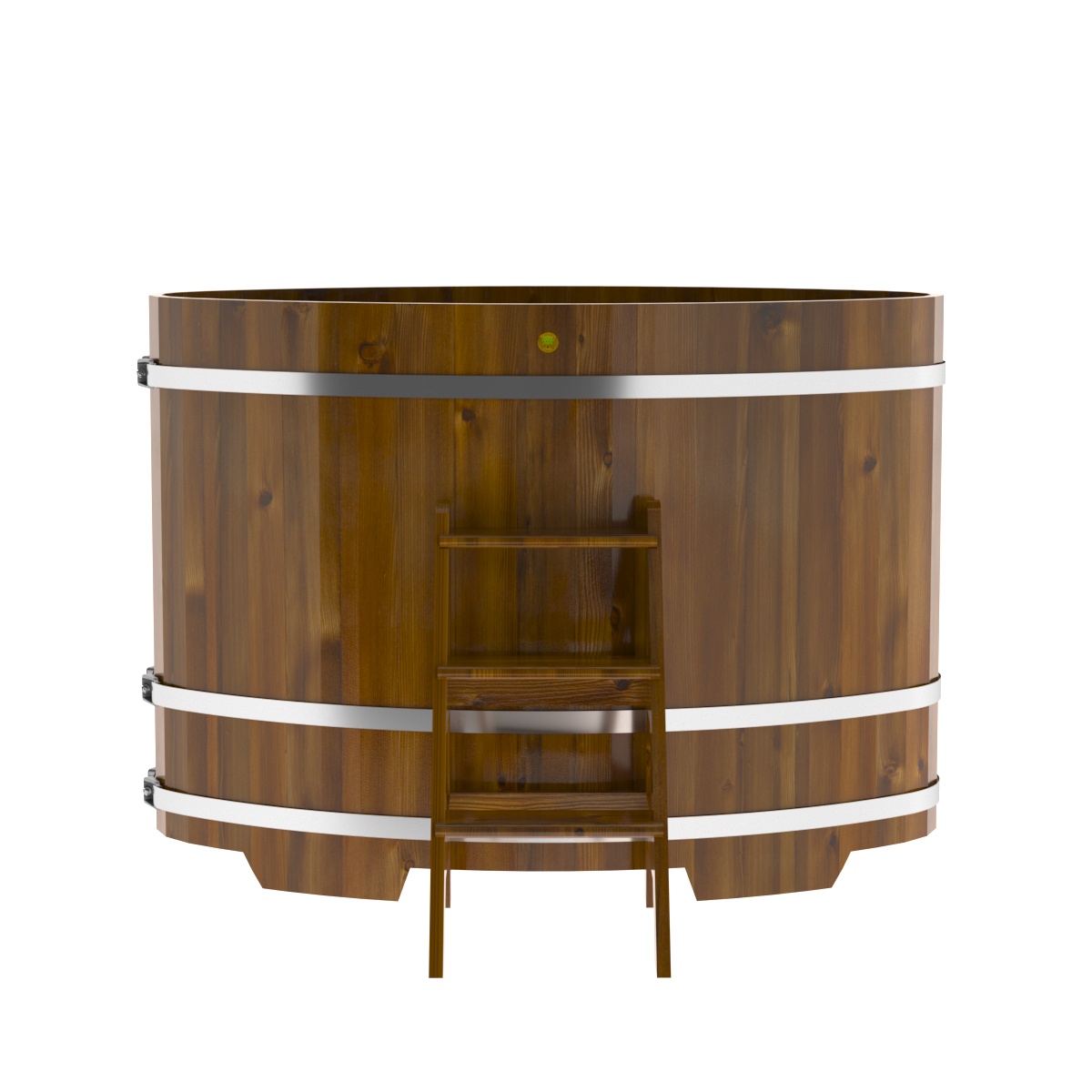 2275 Купель овальная из лиственницы Рустик 0,92х1,66х1,2 морёная Alyarus  - Вид №4