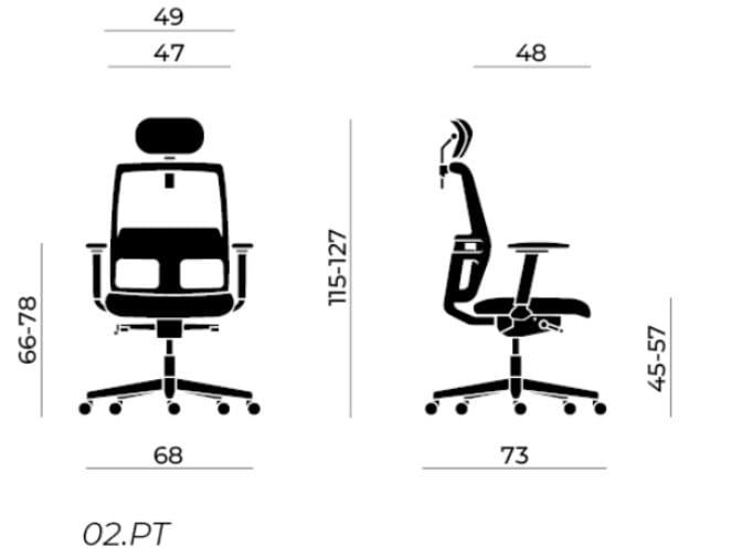 Регулируемое по высоте вращающееся офисное кресло с высокой спинкой Nahu Omnia ARCH-00101544 - Вид №3