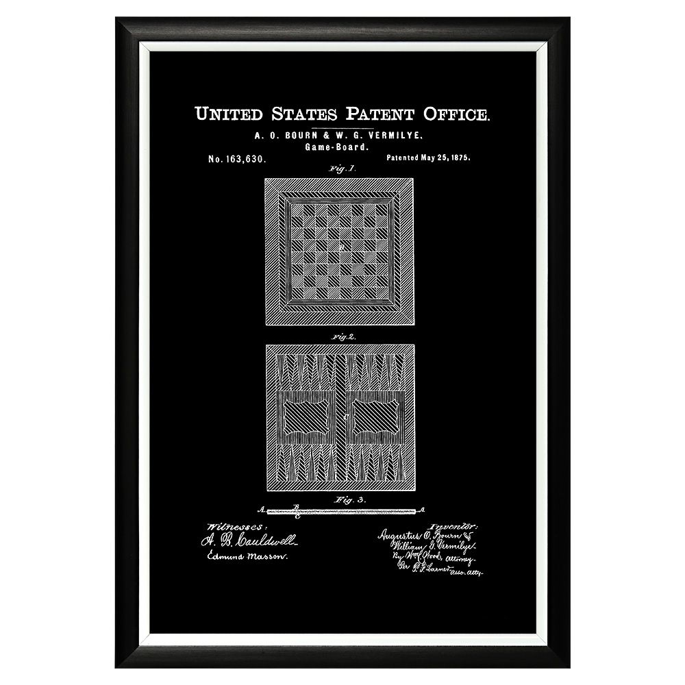896521417_1818 Арт-постер «Патент на шахматную доску, 1875» Object Desire 