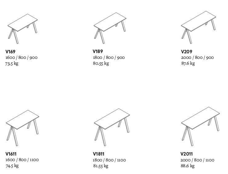 Высокий деревянный прямоугольный стол для совещаний MDD Viga ARCH-00038341 - Вид №22