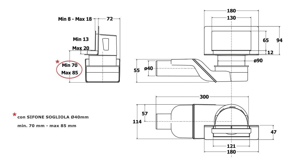 Слив для душа из нержавеющей стали и полипропилена Bonomini Wally ARCH-00052009 - Вид №9