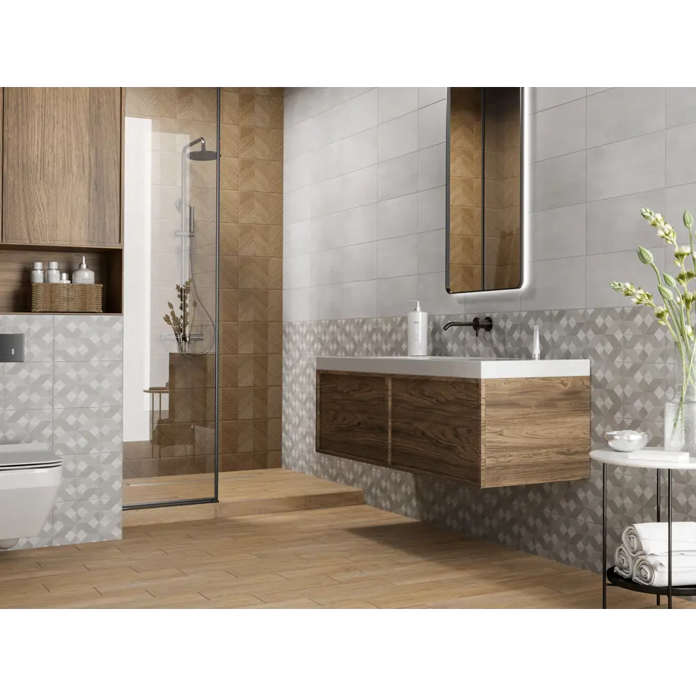 Плитка настенная Mersey Travertine A0554H24108 20x40 см 1.6 м² матовая цвет серый Santreyd STLM-2075822 - Вид №7