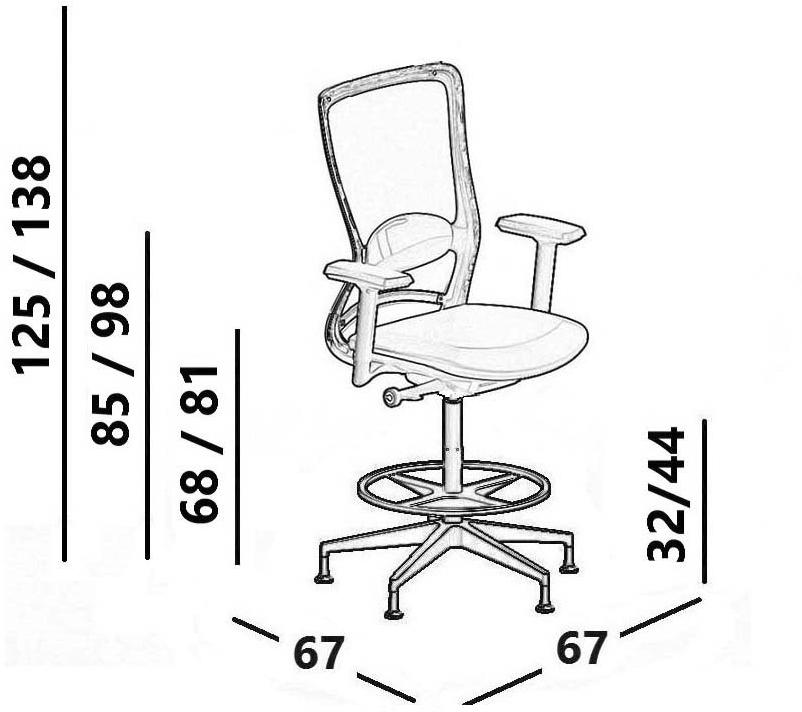 Luxy Эргономичное офисное кресло с вращающейся сеткой Pop Pp17 - Вид №6