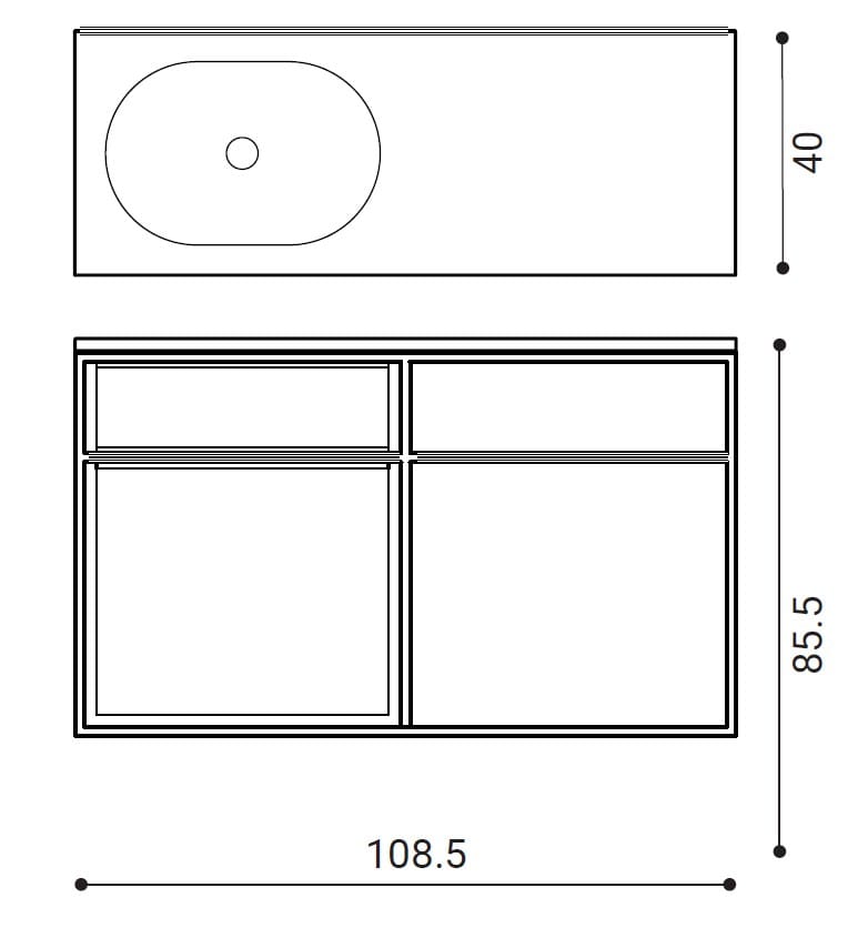 Подвесная консоль для умывальника с ящиками Ex.T рамка ARCH-00045795 - Вид №6
