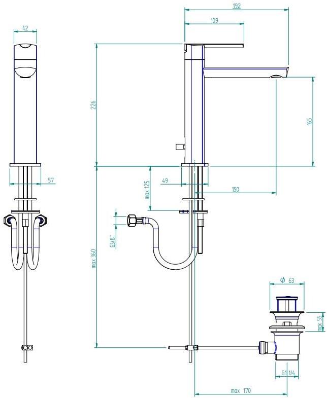 ZAZZERI Смеситель для умывальника из стали Tango sun-id-1502533 - Вид №8
