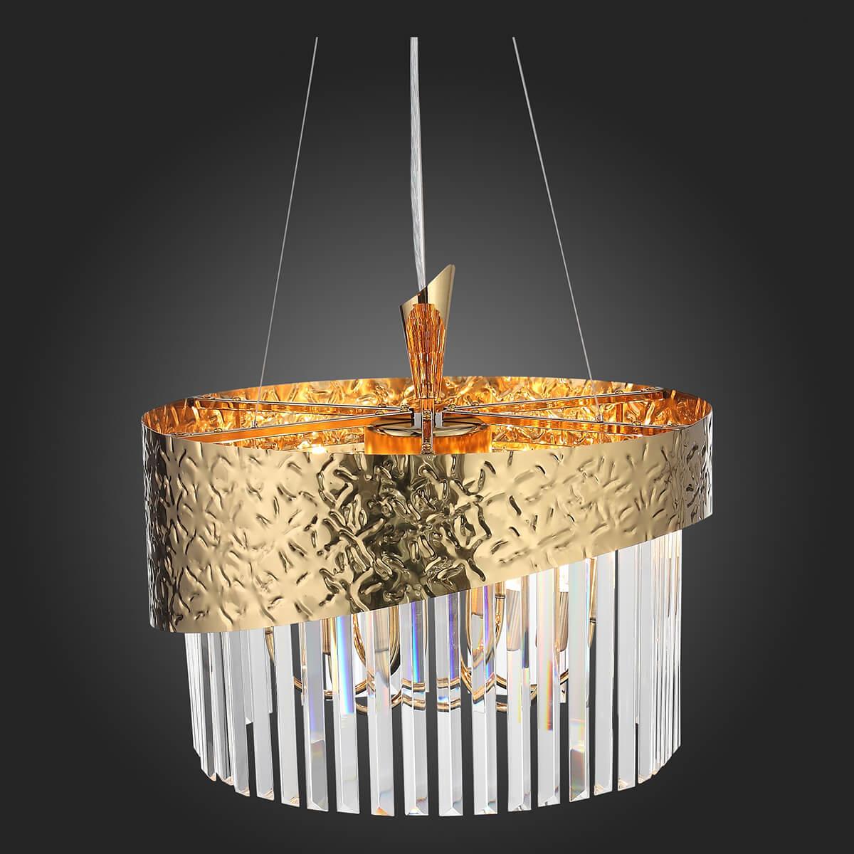 Люстра хрустальная подвесная золото ST Luce Tefina SL1100.303.06 ST LUCE ДИЗАЙНЕРСКИЕ, TEFINA 00-3834400 Золото;прозрачный  - Вид №2